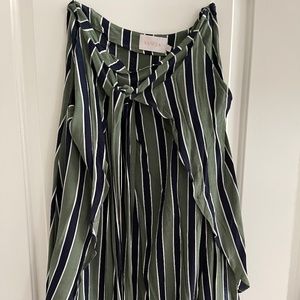 Sancia Green / Navy / Cream Stripe Skirt